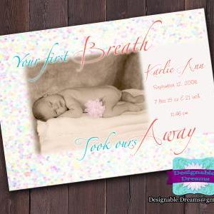 Baby Announcement - First Breath (girl)
