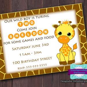 Giraffe Birthday Or Shower Invitation