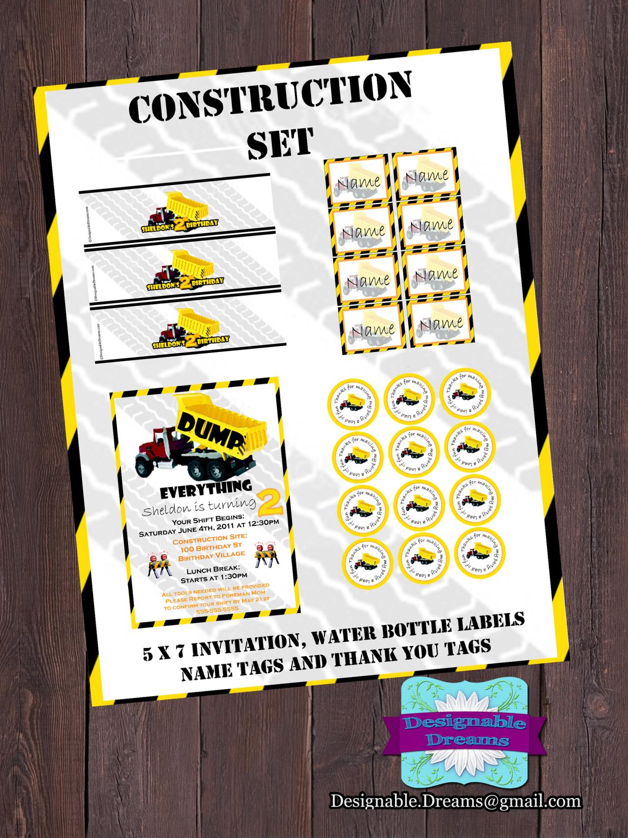 Construction Invitation & Party Package